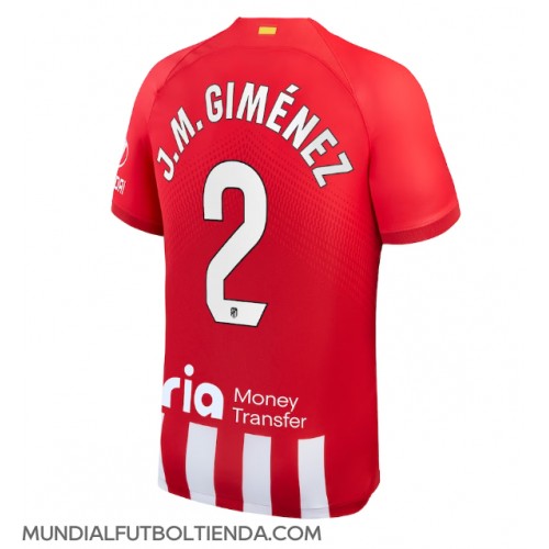 Camiseta Atletico Madrid Jose Gimenez #2 Primera Equipación Replica 2023-24 mangas cortas